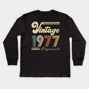 Vintage 1977 47th Birthday Gift Men Women 47 Years Old Kids Long Sleeve T-Shirt